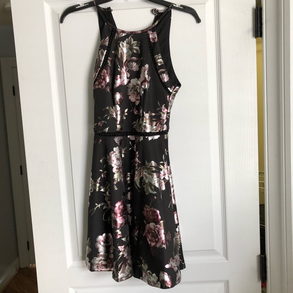 black floral print dress